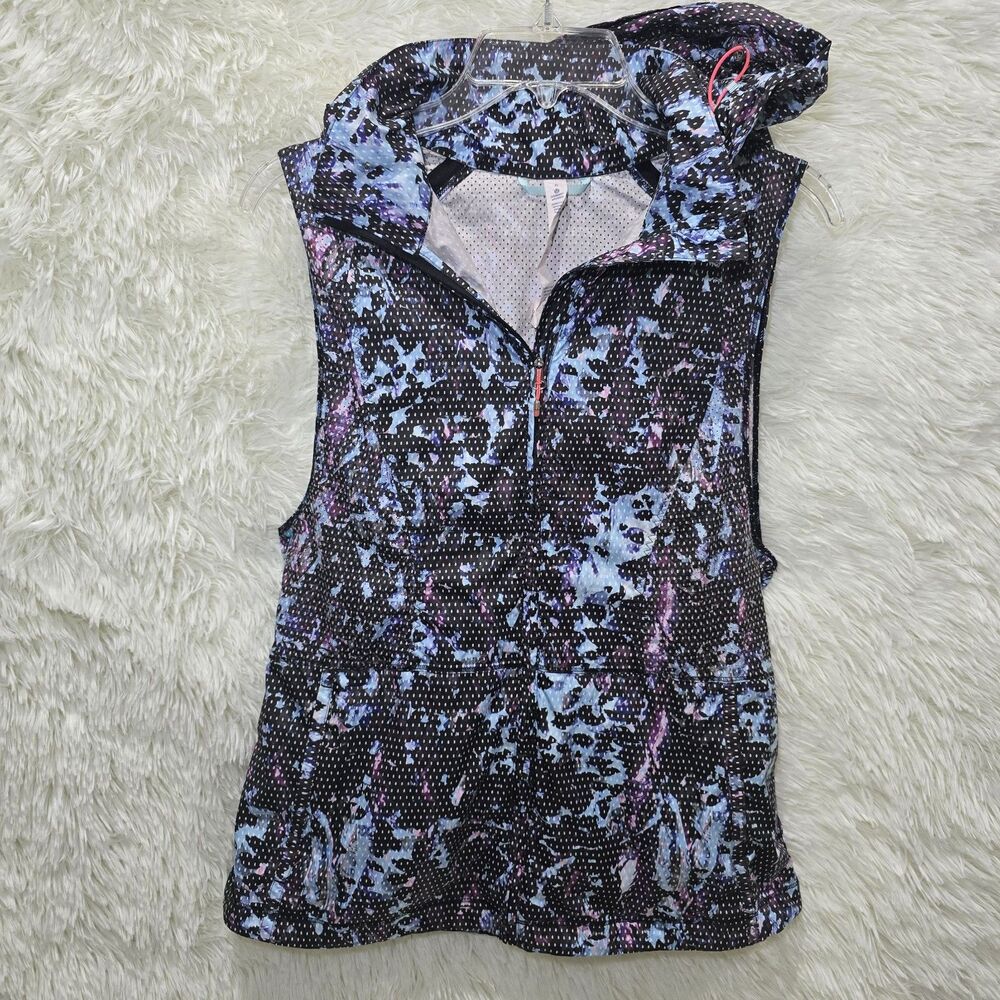 Lululemon Pack It Vest Floral Sport Tranquil Blue Multi Stow Away Zip Hooded 6